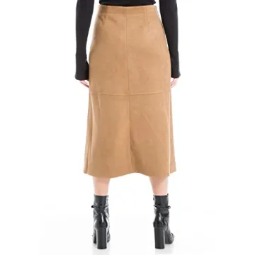 Max Studio Faux Suede A-Line Midi Skirt for Women
