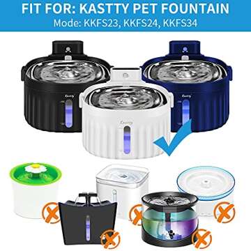 Replacement Filters for 67oz/2L Battery Operated Cat Water Fountain KKFS23/KKFS24, Made of Activated...