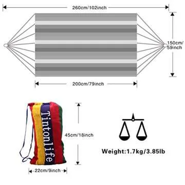 Tintonlife Brazilian Double Hammock - 450lb Capacity, Portable