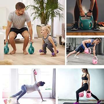 10 lb Kettlebell Weight with Three-handles for Russian Twists AB Exercise, Weightlifting and Core Tr...
