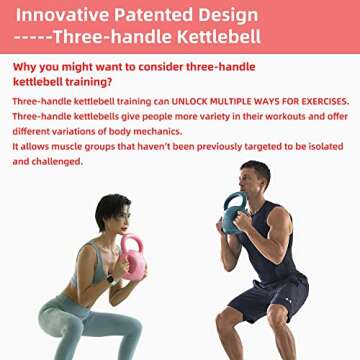 10 lb Kettlebell Weight with Three-handles for Russian Twists AB Exercise, Weightlifting and Core Training All-Purpose Fitness Exercise Home Gym [2022 Latest-Green]