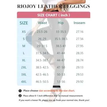 RIOJOY Womens Sexy Leather Leggings PU High Waist Butt Lifting Pleather Pants Stretchy Faux Leather Tights Push Up (A-Class Matt Black,L)