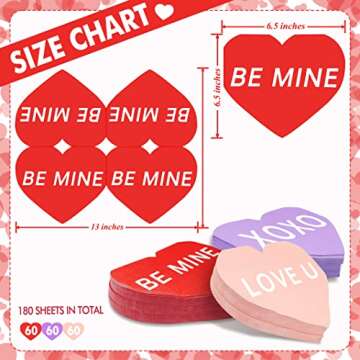 180 Pieces Valentine's Day Napkins Heart Shaped Napkins Heart Love Disposable Paper Napkins Dinner L...