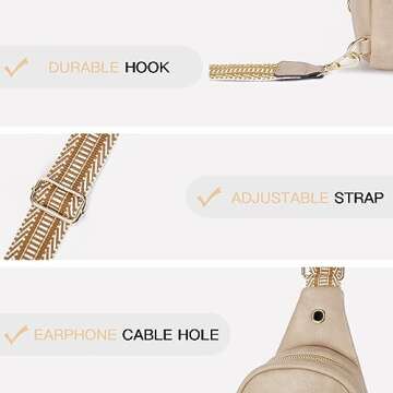 Telena Sling Bag for Women Vegan Leather Small Fanny Pack Crossbody Bags Chest Bag for Women Cinnamon Brown