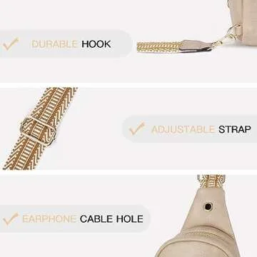 Telena Sling Bag for Women Vegan Leather Small Fanny Pack Crossbody Bags Chest Bag for Women Cinnamon Brown