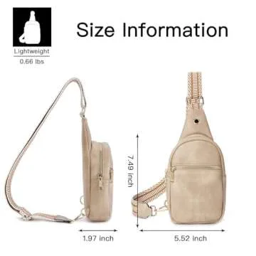 Telena Sling Bag for Women Vegan Leather Small Fanny Pack Crossbody Bags Chest Bag for Women Cinnamon Brown
