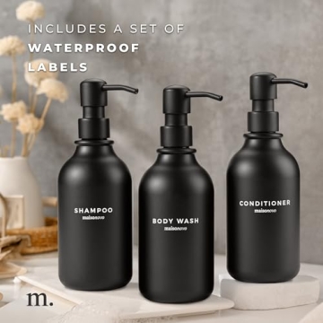 Stylish MaisoNovo Refillable Shampoo & Conditioner Bottles