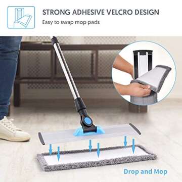 Microfiber Dust Mop with Washable Pads for Easy Cleaning