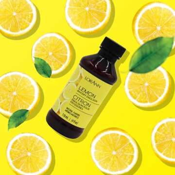 Lorann Oils Lemon Bakery Emulsion: Tangy Lemon Essence, Perfect for Amplifying Citrus Tones in Cakes...