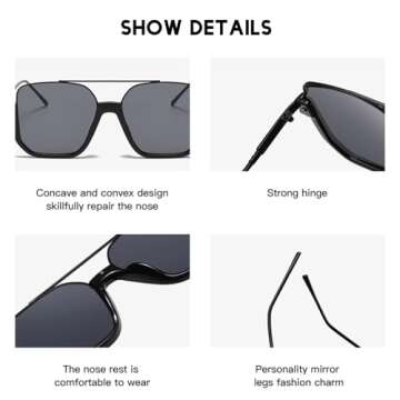 Stylish FLJMRAVER Aviator Sunglasses for Men & Women