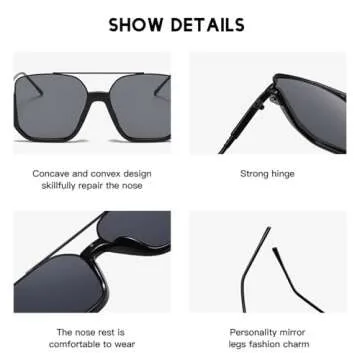 Stylish FLJMRAVER Aviator Sunglasses for Men & Women