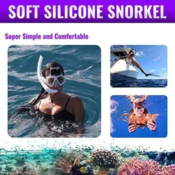 AQUATIC HUNT - 16" (40cm) - Lightweight & Flexible Yet Stiff Silicone Snorkel - 100% Food Grade - Comfort Mouthpiece - Adj Clip (White)