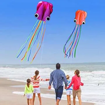 Hengda Easy Flyer Octopus Kite for Kids - 31 Inch Wide