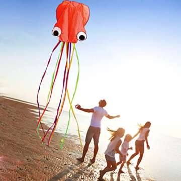Hengda Easy Flyer Octopus Kite for Kids - 31 Inch Wide