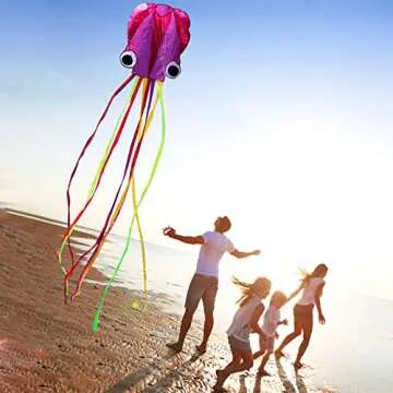 Hengda Easy Flyer Octopus Kite for Kids - 31 Inch Wide