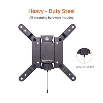 Amazon Basics Tilt TV Wall Mount for 12-40 inch TVs - VESA 200x200, Black