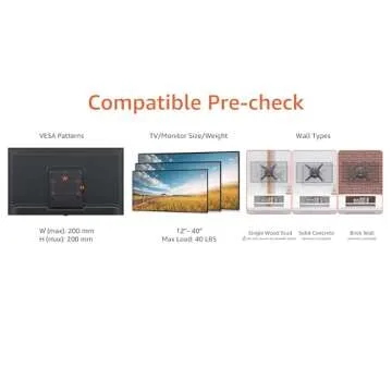 Amazon Basics Tilt TV Wall Mount for 12-40 inch TVs