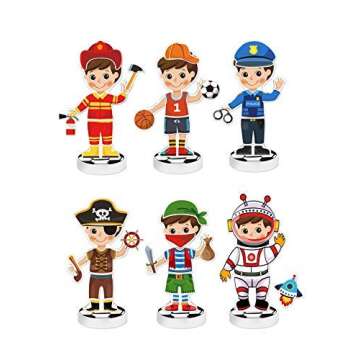 Toysters Magnetic Wooden Dress-Up Boy Doll Toy | Pretend Play Set Includes: 1 Wood Doll with 30 Asso...
