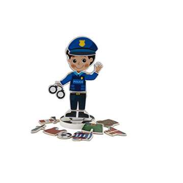 Toysters Magnetic Wooden Dress-Up Boy Doll Toy | Pretend Play Set Includes: 1 Wood Doll with 30 Assorted Costume Dress Ideas | Not Your Average Paper Doll | Great Gift Idea for Little Boys 3+ (PZ650)