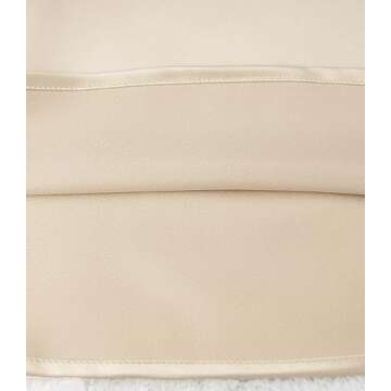 Women's Satin High Waist Hidden Elasticized Waistband Flared Casual A Line Midi Skirt (Champagne, Large)