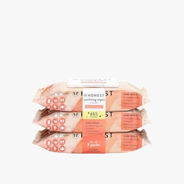 The Honest Company Sanitizing Alcohol Wipes | Kills 99% of Germs, Made With Aloe | Grapefruit Grove,...