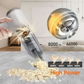 pordsioc Mini Handheld Vacuum Cordless, Car Vacuum Cleaner Portable Rechargeable 3 in 1 Dust Buster & Air Blower & Hand Pump, 8000PA Hand Vacuum High Power for Keyboard, Inflate/Deflate