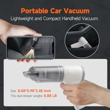 pordsioc Mini Handheld Vacuum Cordless, Car Vacuum Cleaner Portable Rechargeable 3 in 1 Dust Buster & Air Blower & Hand Pump, 8000PA Hand Vacuum High Power for Keyboard, Inflate/Deflate