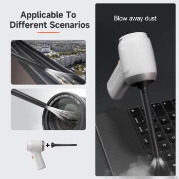 pordsioc Mini Handheld Vacuum Cordless, Car Vacuum Cleaner Portable Rechargeable 3 in 1 Dust Buster & Air Blower & Hand Pump, 8000PA Hand Vacuum High Power for Keyboard, Inflate/Deflate