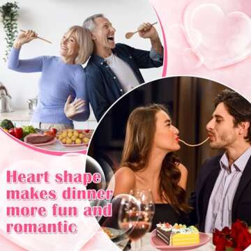 Ziliny 4 Set Valentine's Day Heart Shaped Plates Ceramic Salad Cute Plate Set Steak Elegant Dinner Dish 6.9 Inch Dessert Tray Serving Dish for Dessert Appetizer Snacks(Pink)