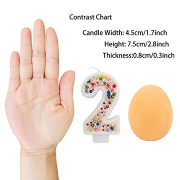 Birthday Candles, Pearl Sequin Number Candle Party Supplies (number-2)