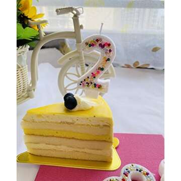 Birthday Candles, Pearl Sequin Number Candle Party Supplies (number-2)