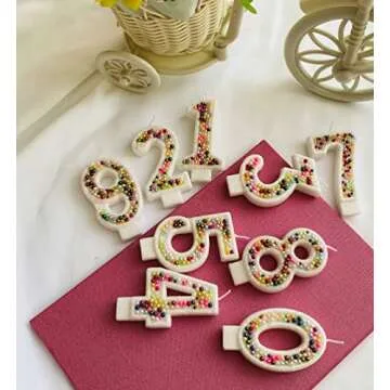 Birthday Candles, Pearl Sequin Number Candle Party Supplies (number-2)