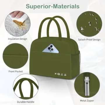 DALINDA Lunch Bag Women,Lunch Box for Women Men Reusable Insulated Lunch Tote Bag High Capacity for Travel Work Picnic
