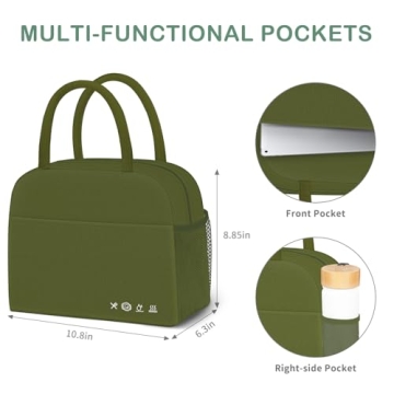 DALINDA Lunch Bag Women,Lunch Box for Women Men Reusable Insulated Lunch Tote Bag High Capacity for Travel Work Picnic