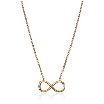 Mystigold Infinity Necklace for women in 18K Gold Plated or 925 Sterling Silver Plated Rhodium I Tre...