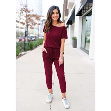 PRETTYGARDEN Off Shoulder Summer Jumpsuit for Women