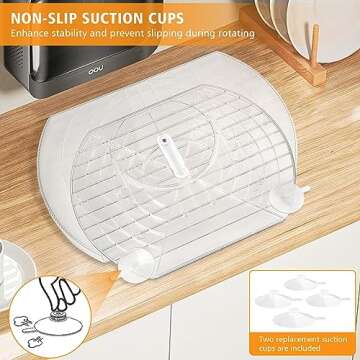 VanlonPro Lazy Susan Organizer for Refrigerator, Rectangular Condiment Turntable, Clear Rotating Storage Rack for Fridge, Cabinet, Countertop, Table, Pantry, Kitchen -16.5 x 11.1 x 1.4 inches (1 Pack)