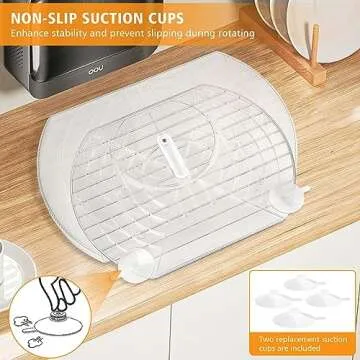 VanlonPro Lazy Susan Organizer for Refrigerator, Rectangular Condiment Turntable, Clear Rotating Storage Rack for Fridge, Cabinet, Countertop, Table, Pantry, Kitchen -16.5 x 11.1 x 1.4 inches (1 Pack)