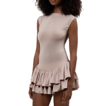 LouVasabuce Women's Sexy Ruffle Hem Mini Dress - Perfect Summer Party Outfit