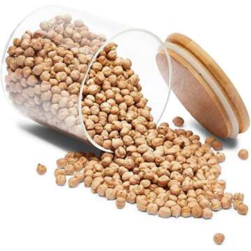 Juvale 5-Pack Glass Canisters with Bamboo Lids, 3 Sizes for Pantry Storage