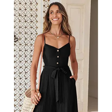 ANRABESS Women’s Summer Wide Leg Jumpsuit - Stylish Comfort