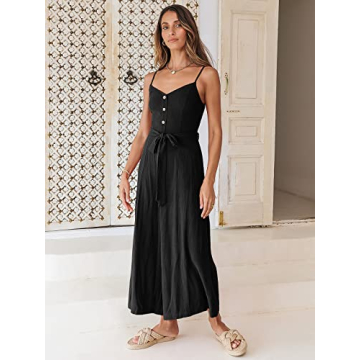 ANRABESS Women’s Summer Wide Leg Jumpsuit - Stylish Comfort