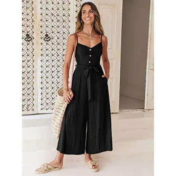 ANRABESS Women’s Summer Wide Leg Jumpsuit - Stylish Comfort