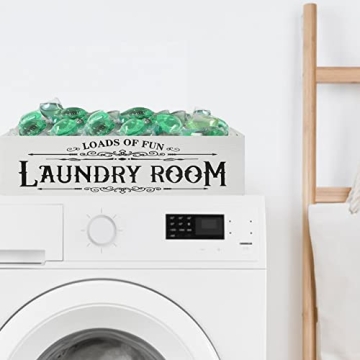 Wood Laundry Detergent Pods Container for Farmhouse Decor