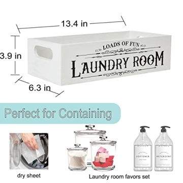 Wood Laundry Detergent Pods Container for Farmhouse Decor