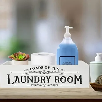 Wood Laundry Detergent Pods Container for Farmhouse Decor