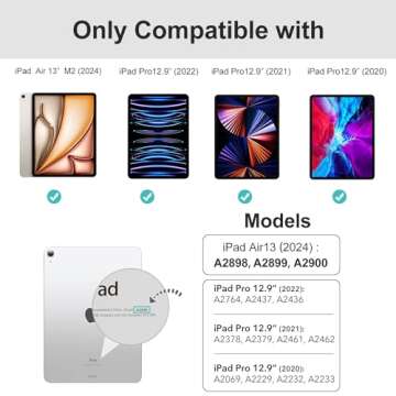 MYGROO case for iPad Air 13inch M2 2024,for iPad Pro 12.9 Case 2022(6th Generation) with Pencil Hold...