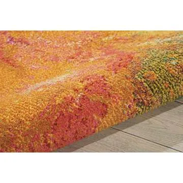 Nourison Celestial Red Palette 5'3" x 7'3" Area Rug, Watercolor, Easy Cleaning, Non Shedding, Bed Room, Living Room, Dining Room, Kitchen, (5' x 7')