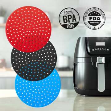 Reusable Silicone Air Fryer Liners - 3 Pack for Easy Cooking