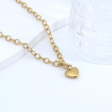 FUTIMELY Gold Heart Chunky Choker Necklace for Women